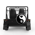 YING YANG PAW HEART SILVER CARBON FIBER TIRE COVER FOR MOKE