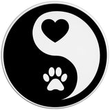 YING YANG PAW HEART WHITE TIRE COVER