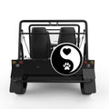 YING YANG PAW HEART WHITE TIRE COVER FOR MOKE