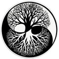 YING YANG TREE OF LIFE BLACK TIRE COVER