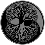 YING YANG TREE OF LIFE SILVER CARBON FIBER TIRE COVER