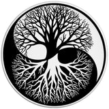 YING YANG TREE OF LIFE WHITE TIRE COVER