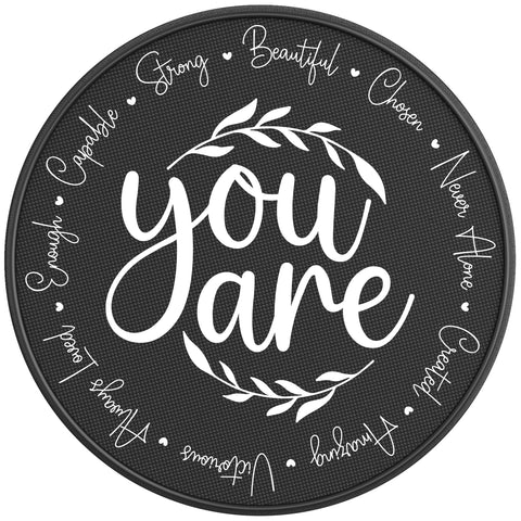 YOU ARE INSPIRATION BLACK CARBON FIBER TIRE COVER