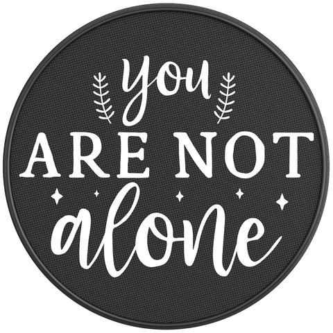YOU ARE NOT ALONE BLACK CARBON FIBER TIRE COVER