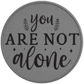 YOU ARE NOT ALONE SILVER CARBON FIBER TIRE COVER