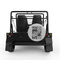 YOU DONT HAVE TO BE CRAZY SILVER CARBON FIBER TIRE COVER FOR MOKE