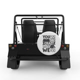 YOU DONT HAVE TO BE CRAZY WHITE TIRE COVER FOR MOKE