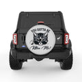YOU GOTTA BE KITTEN ME SILVER CARBON FIBER TIRE COVER