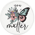 YOU MATTER PEARL  WHITE CARBON FIBER TIRE COVER