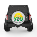YOU MATTER SILVER CARBON FIBER TIRE COVER