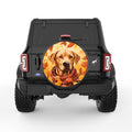 YELLOW LABRADOR FALL BLACK CARBON FIBER TIRE COVER