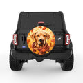 YELLOW LABRADOR FALL BLACK TIRE COVER