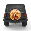 YELLOW LABRADOR FALL WHITE TIRE COVER