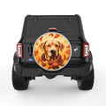 YELLOW LABRADOR FALL SILVER CARBON FIBER TIRE COVER