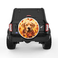 YELLOW LABRADOR FALL WHITE TIRE COVER