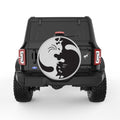 YING YANG CATS SILVER CARBON FIBER TIRE COVER