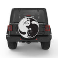 YING YANG CATS SILVER CARBON FIBER TIRE COVER