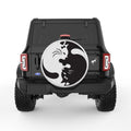 YING YANG CATS PEARL  WHITE CARBON FIBER TIRE COVER