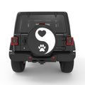 YING YANG PAW HEART PEARL  WHITE CARBON FIBER TIRE COVER
