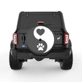 YING YANG PAW HEART BLACK CARBON FIBER TIRE COVER