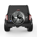 YING YANG TREE OF LIFE SILVER CARBON FIBER TIRE COVER