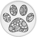 ZENTANGLE PAW WHITE TIRE COVER