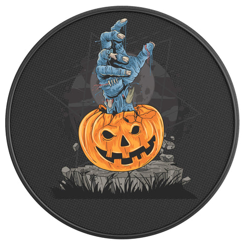 ZOMBIE HAND SCARY PUMPKIN PEARL  WHITE CARBON FIBER TIRE COVER