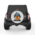 ZOMBIE HAND SCARY PUMPKIN SILVER CARBON FIBER TIRE COVER