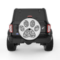ZENTANGLE PAW PEARL  WHITE CARBON FIBER TIRE COVER