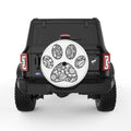 ZENTANGLE PAW WHITE TIRE COVER