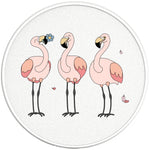 3 PINK FLAMINGOS PEARL  WHITE CARBON FIBER TIRE COVER