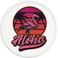 ALOHA FLAMINGO BLACK TIRE COVER