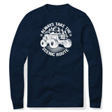 ALWAYS TAKE THE SCENIC ROUTE NAVY SWEATSHIRT