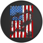 AMERICAN FLAG EAGLE BLACK TIRE COVER