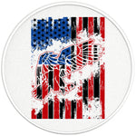 AMERICAN FLAG EAGLE PEARL WHITE CARBON FIBER TIRE COVER