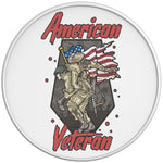 AMERICAN VETERAN US FLAG WHITE TIRE COVER