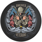 AMERICAN VETERAN WITH WINGS BLACK TIRE COVER