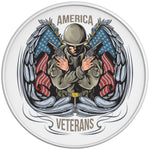 AMERICAN VETERAN WITH WINGS WHITE TIRE COVER
