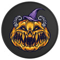 ANGRY HALLOWEEN PUMPKIN BLACK TIRE COVER