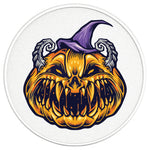 ANGRY HALLOWEEN PUMPKIN PEARL WHITE CARBON FIBER TIRE COVER