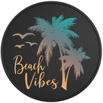 BEACH VIBES PALM TREE BLACK TIRE COVER