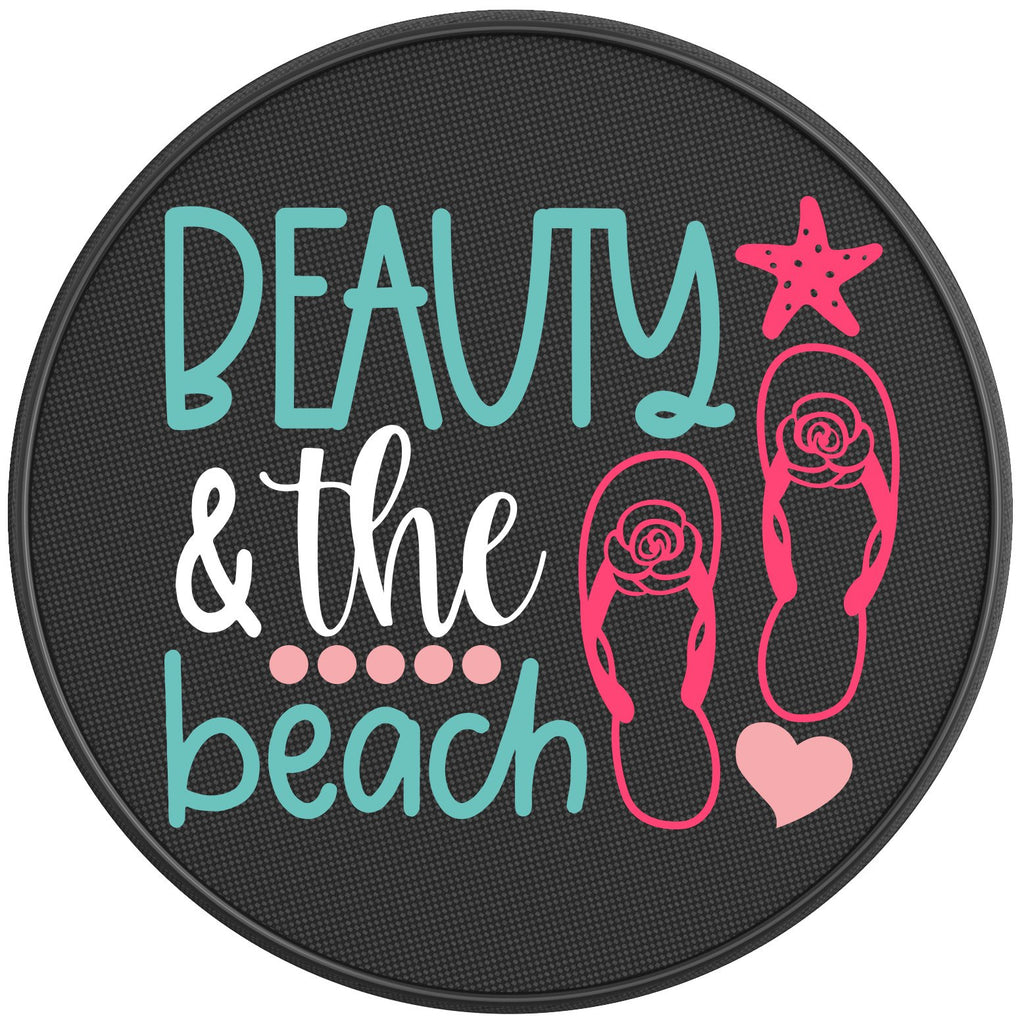 BEAUTY AND THE BEACH BLACK CARBON FIBER TIRE COVER 