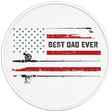 BEST FISHING DAD EVER PEARL WHITE CARBON FIBER TIRE COVER 