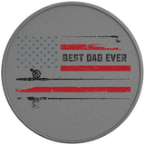 BEST FISHING DAD EVER SILVER CARBON FIBER TIRE COVER 