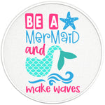 BE A MERMAID MAKE WAVES PEARL  WHITE CARBON FIBER TIRE COVER
