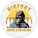 BIGFOOT NEEDS A VACATION PEARL  WHITE CARBON FIBER TIRE COVER