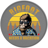 BIGFOOT NEEDS A VACATION SILVER CARBON FIBER TIRE COVER