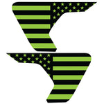 BLACK AND GREEN US FLAG FENDER VENT DECAL FITS 2018+ JEEP WRANGLER & GLADIATOR