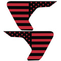 BLACK AND RED US FLAG FENDER VENT DECAL FITS 2018+ JEEP WRANGLER & GLADIATOR