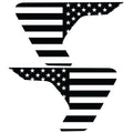 BLACK AND WHITE US FLAG FENDER VENT DECAL FITS 2018+ JEEP WRANGLER & GLADIATOR